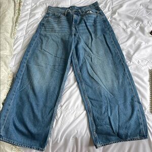 Wide-Leg Blue Jeans